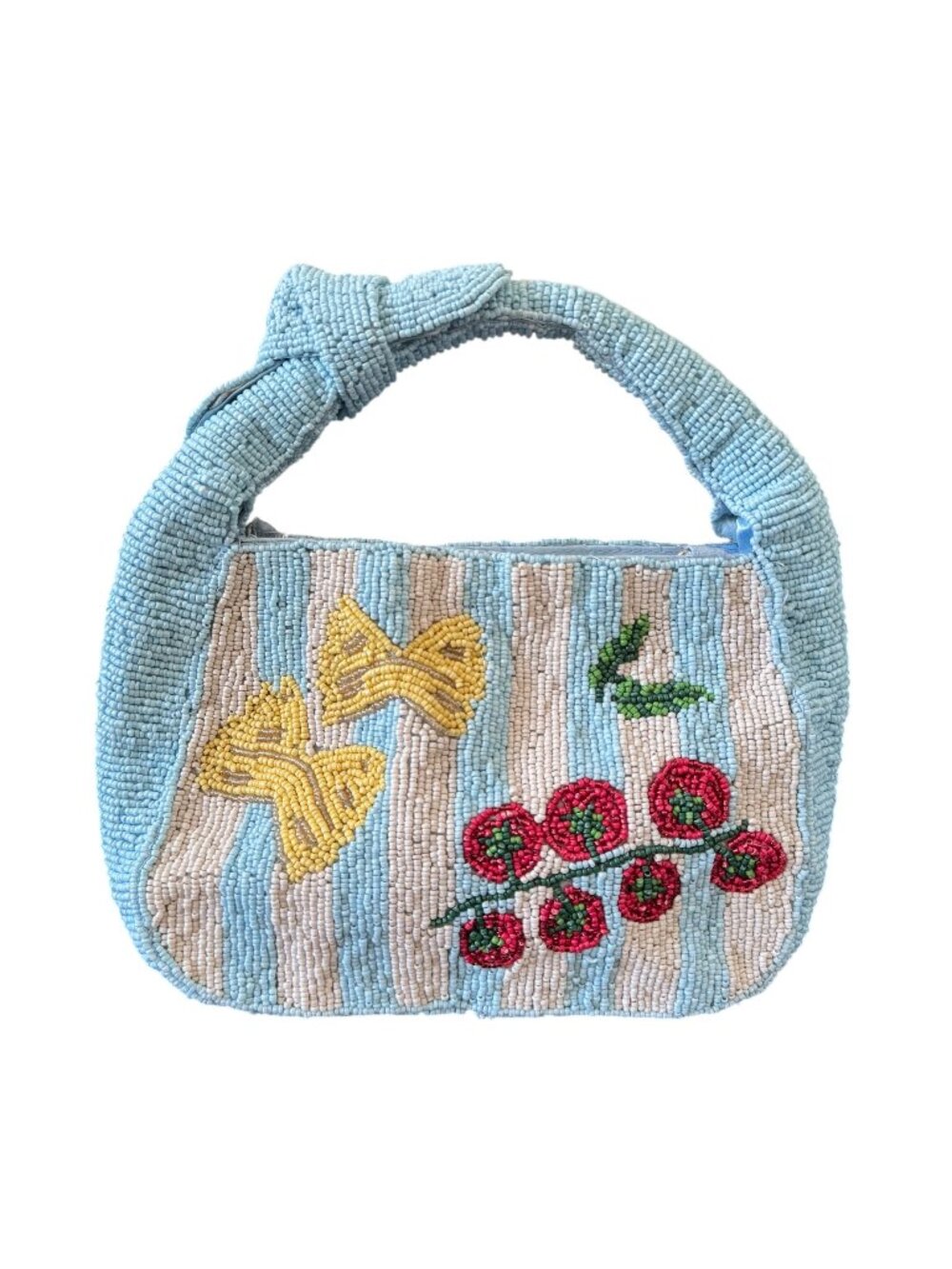 Viral Beaded Sol & Mer Blue Bag with Cherry Tomatoes, Bowtie Pasta NWT